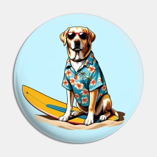 Cool Labrador at the Beach Pin
