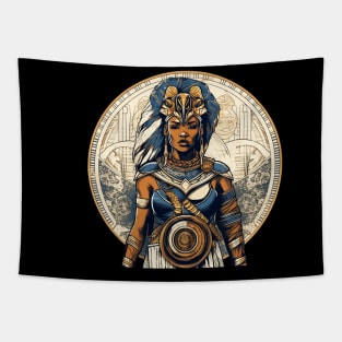 African Queen, Afro Female Warrior, Black History Tapestry