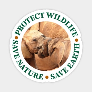 Wildlife Conservation Earth Day Elephant Tug of War Magnet