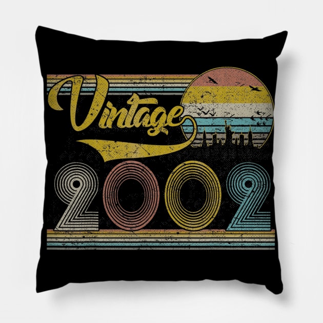 Classic 17th birthday gift for Men women Vintage 2002 Pillow by teudasfemales