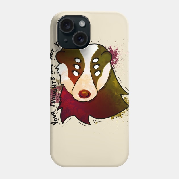 Free Thought Badger Phone Case by 📼Creepe💀Paper🕶️