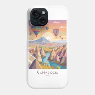 Travel Vintage Retro Poster Enchanting Cappadocia Sunset Phone Case