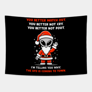 Funny Alien Gifts Men Women Kids UFO Ugly Christmas Alien Tapestry