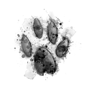 Inky Paw Print - Black T-Shirt