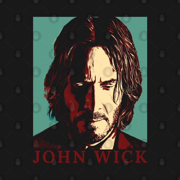 john wick  - vintage illustration by LAKOSH