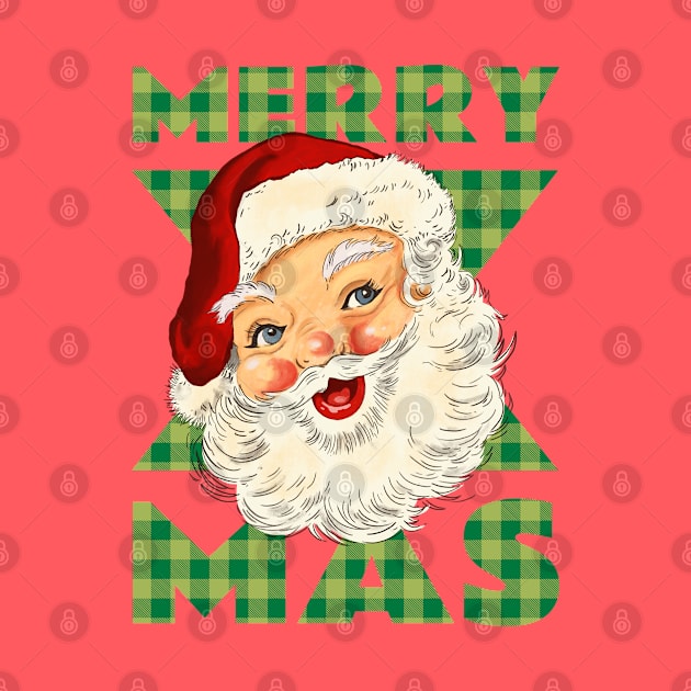 Merry Xmas Vintage Santa Claus (Green) by Whimsical Frank