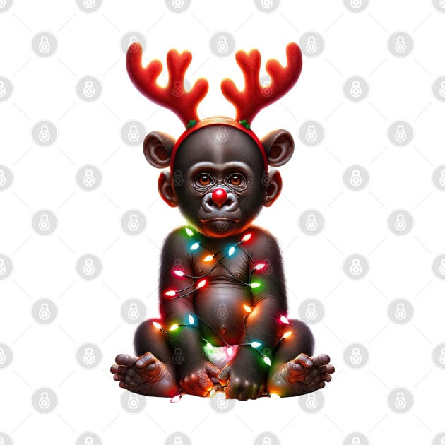 Christmas Red Nose Monkey by Chromatic Fusion Studio