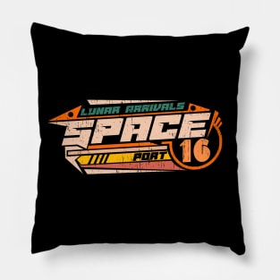 Space design Lunar spaceport logo emblem futuristic industries Pillow