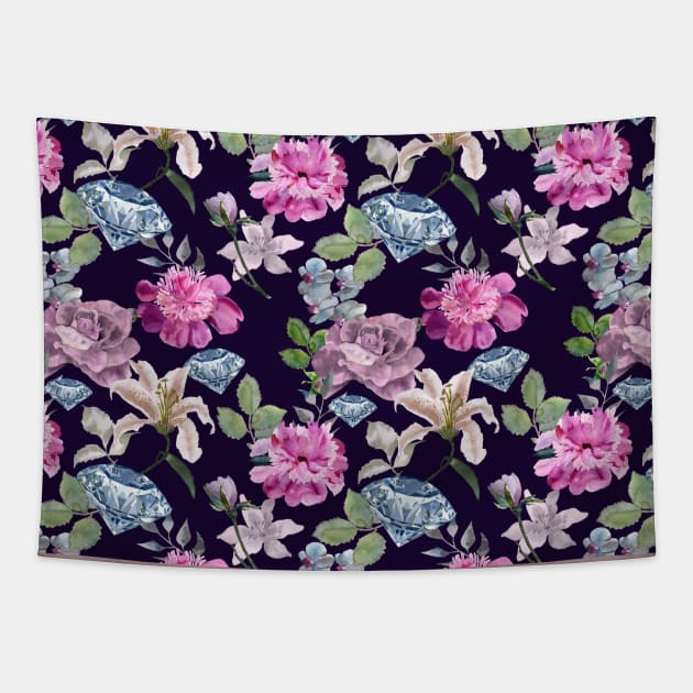 Diamond and flowers Tapestry by Irina_Reznikova