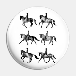 Black Dressage Horses Pin