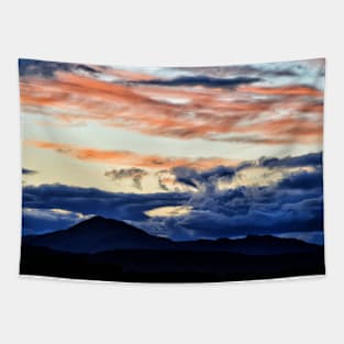 Red sky over the Trossachs mountains. Scotland Tapestry