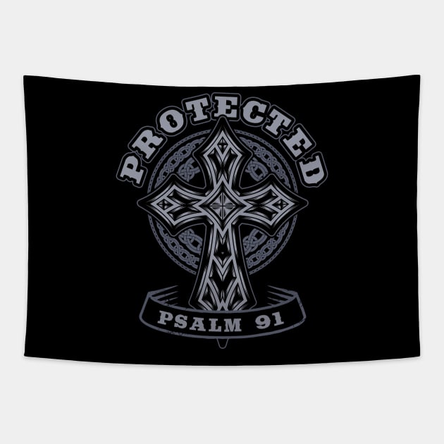 Protected Psalm 91 Soldiers Prayer Christian Gift Tapestry by aneisha