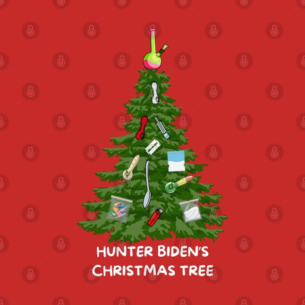 Anti Hunter Biden Christmas Tree by TeesForThee