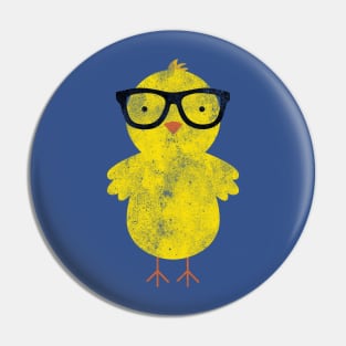 Vintage Yellow Hipster Duckling Pin