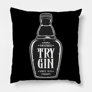 Gin Bottle Of Rum Whiskey Drinker Drink Pillow