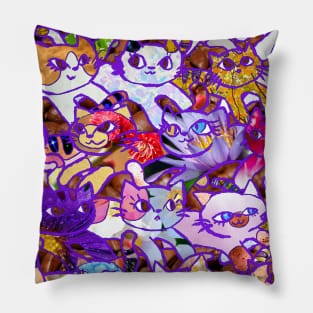 Many Cats - Nature Photo Manipulation Cute Collage Pillow