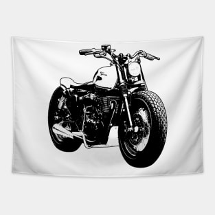 Classic 500 Bike Custom Bobber Black and White Tapestry