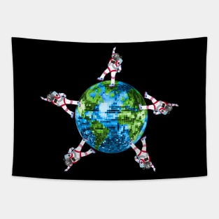 Out of this World Disco Astronaut Party Tapestry