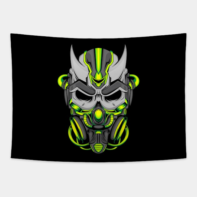 Oni With Poison Gas Mask Tapestry by Fxs.std