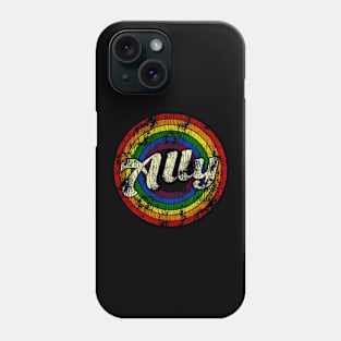 Retro Proud Ally LGBT Pride Rainbow LGBT Flag Phone Case