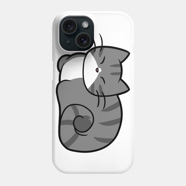 Grey n White Striped Cat Phone Case by MissOstrich