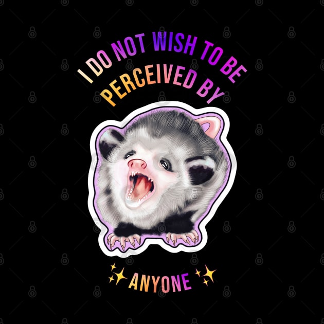 I Do Not Wish To Be Perceived By Anyone by clownshop