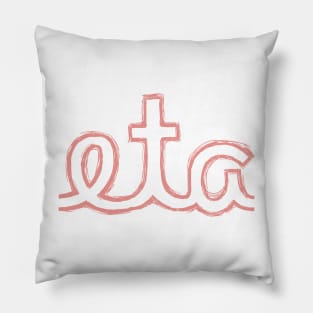 Eta Cursive Greek Letter Pillow