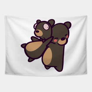 Black Bear Hug Tapestry