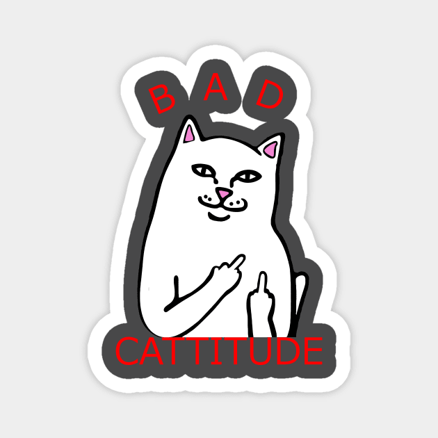 BAD CATTITUDE Magnet by CloudyStars