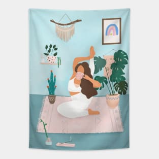 Yoga girl Tapestry