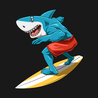 Funny Shark Enjoi Surfing Summer Surfer Surfboard T-Shirt
