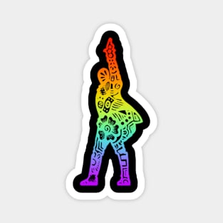 Hamilton Silhouette Rainbow Zentangle Magnet