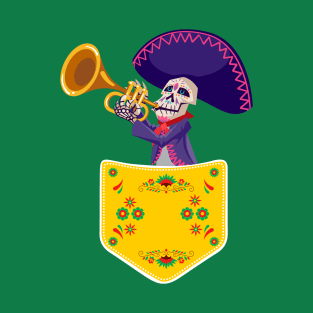 Cinco De Mayo  Skull Pocket T-Shirt