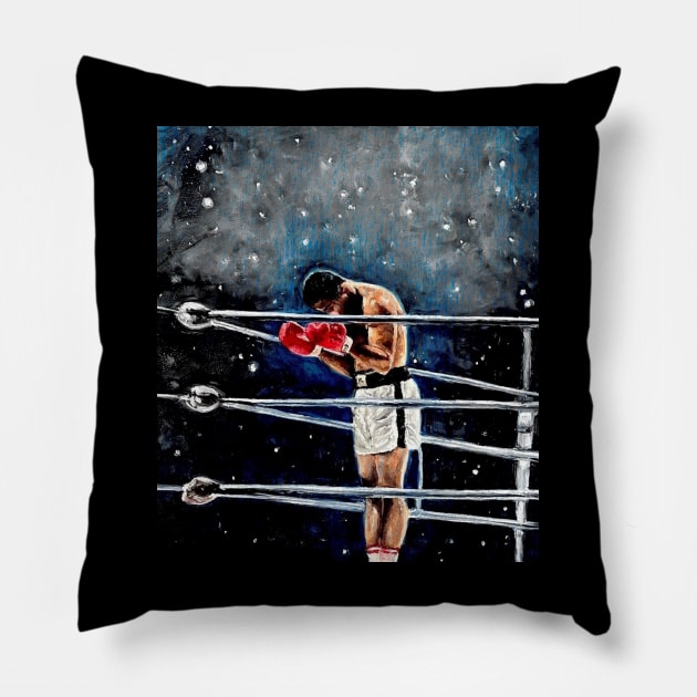 Muhammad Ali Brush Pillow by BLACKLEAF