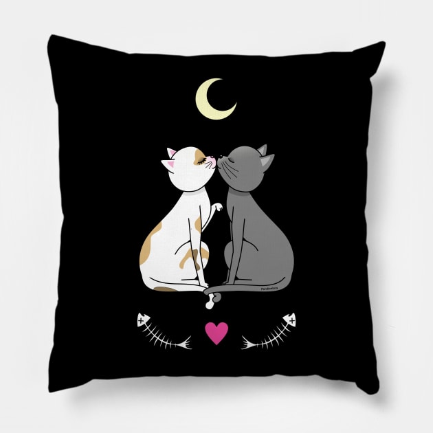 Cats in love kawaii Pillow by Pendientera