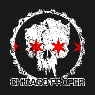 Chicago Proper Distressed Circle Skull T-Shirt