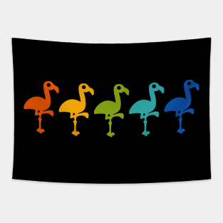 Rainbow Flamingos Tapestry