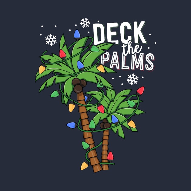 Deck The Palms Tropical Hawaii Christmas Palm Tree Lights by 14thFloorApparel