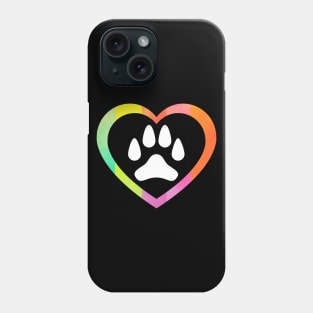 dog paw in heart Phone Case
