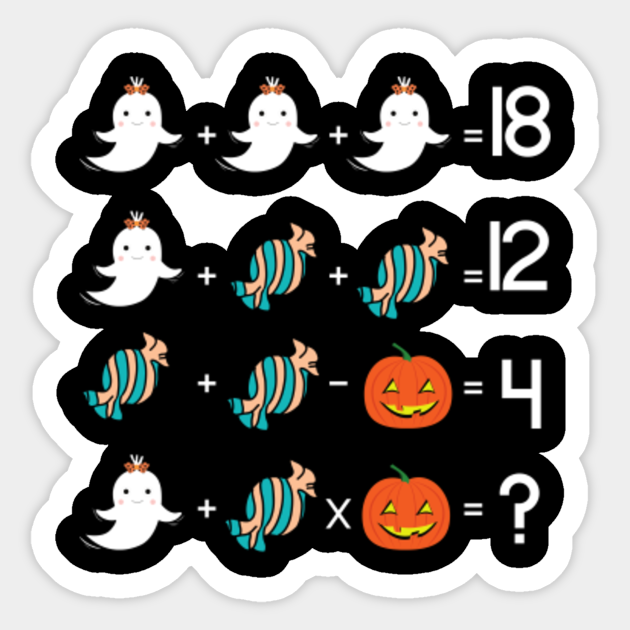 order of operations halloween quiz funny math teacher teacher halloween outfits sticker teepublic