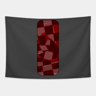 Mirror Cube in Checkered Checkered Room - Red Tapestry