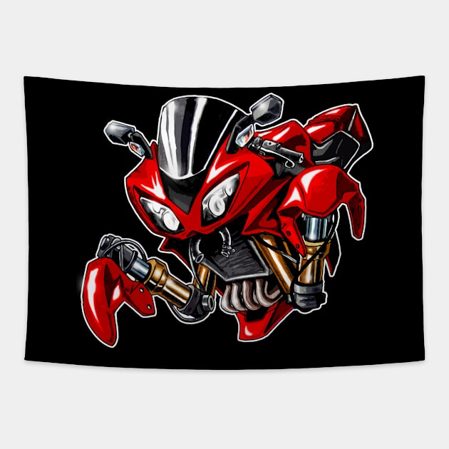 Kawasaki ZX10R Mantide Red Tapestry by MOTORIND