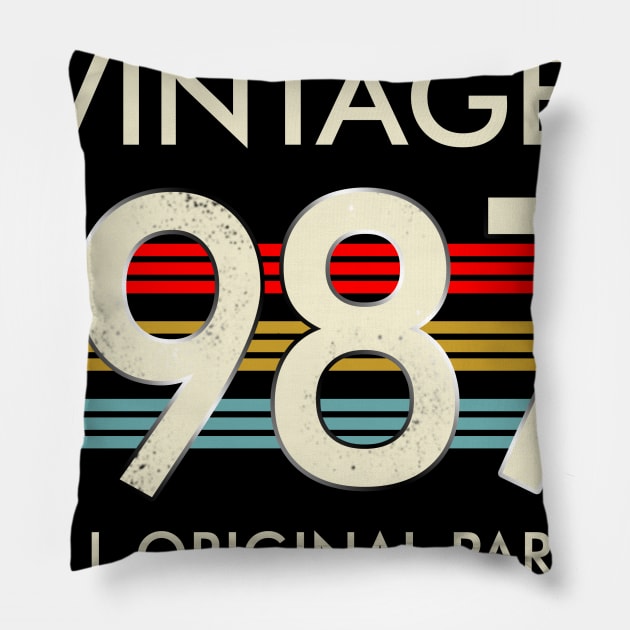 Vintage 1987 All Original Parts Pillow by louismcfarland