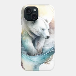 Polar Bear Portrait Animal Painting Wildlife Outdoors Adventure Phone Case