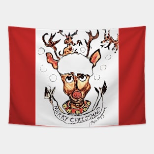 Rudolph Merry Christmas Tapestry