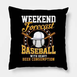 Weekend Forecast Baseball with Beer Consumption Pillow