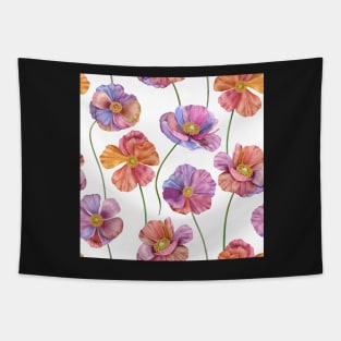 Colorful Anemone flowers. Summer watercolor flowers print Tapestry
