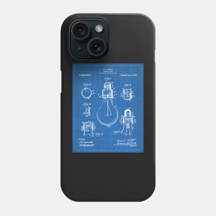 Electric Lamp Patent - Housewarming Home Hallway Art - Blueprint Phone Case