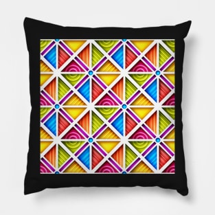 Geometric Pattern, Square Motifs Pillow