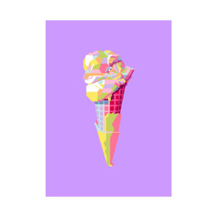 ice cream cone Pop Art Pink Bg T-Shirt